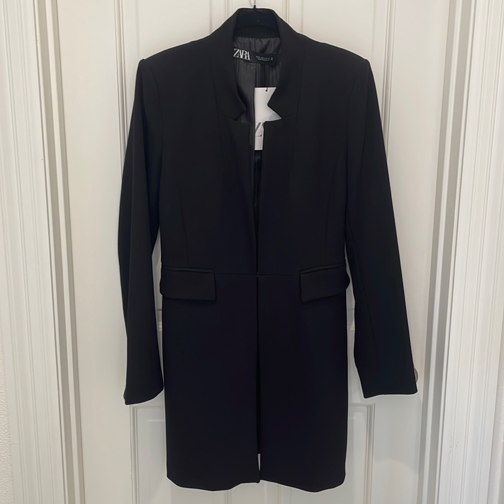 Black Longline Zara Blazer — Size Small
